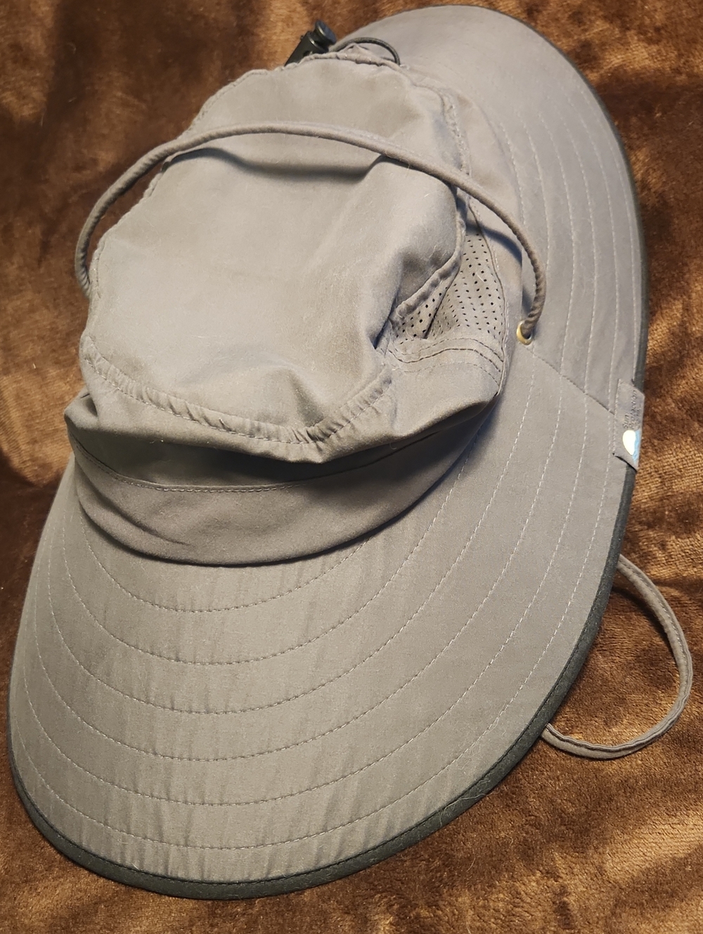 Gray Wide Brim  Oval Shaped Keeps Neck ProtectedOutdoor Sun Hat